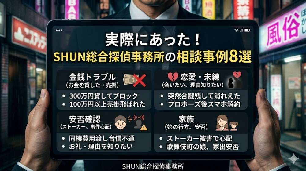 実際にあった!SHUN総合探偵事務所の相談事例8選