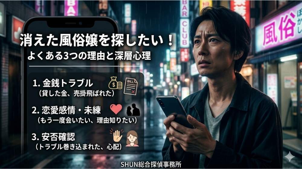 消えた風俗嬢を探したい!よくある3つの理由と深層心理