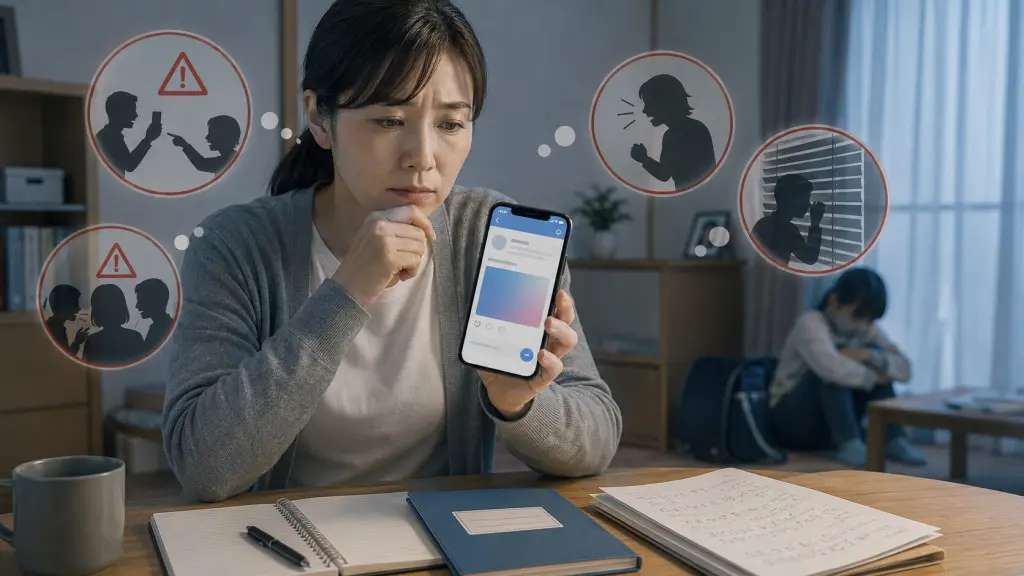 子供の嫌がらせ証拠集めでSNS晒しや直接接触を避ける注意喚起
