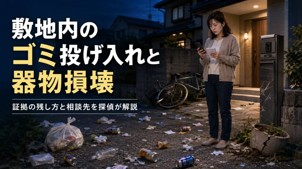 敷地内のゴミ投げ入れと器物損壊の証拠対策