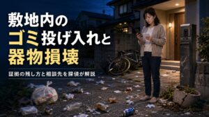 敷地内のゴミ投げ入れと器物損壊の証拠対策