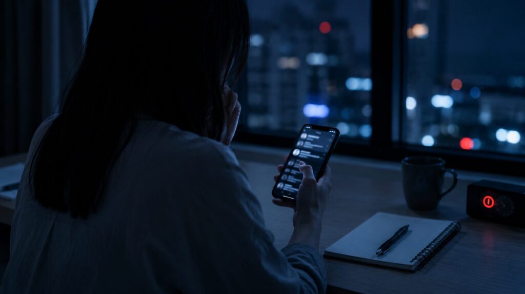 harassment.webp咳払いの嫌がらせで直接対決やSNS晒しを避けるイメージ