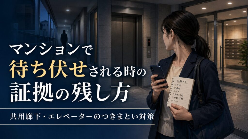 マンションの共用部で待ち伏せやつきまといに不安を感じる様子